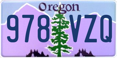 OR license plate 978VZQ