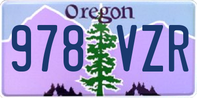 OR license plate 978VZR