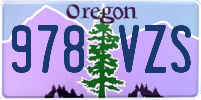 OR license plate 978VZS