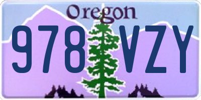 OR license plate 978VZY