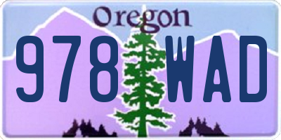 OR license plate 978WAD