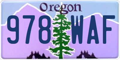 OR license plate 978WAF