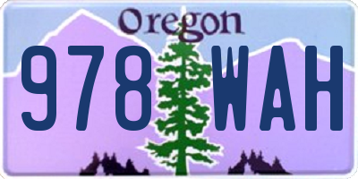OR license plate 978WAH