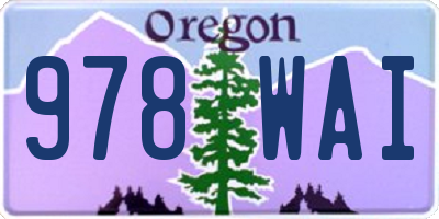 OR license plate 978WAI