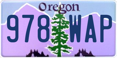 OR license plate 978WAP