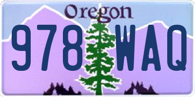 OR license plate 978WAQ