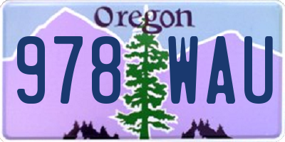 OR license plate 978WAU