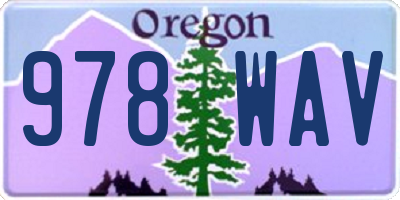 OR license plate 978WAV
