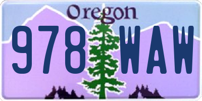 OR license plate 978WAW