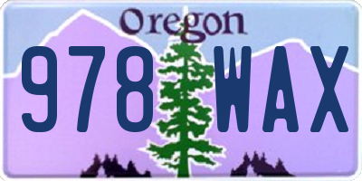OR license plate 978WAX