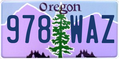 OR license plate 978WAZ