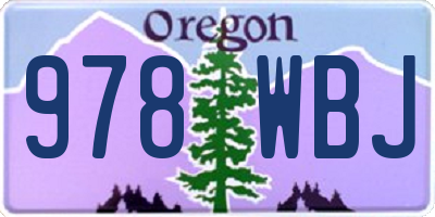 OR license plate 978WBJ
