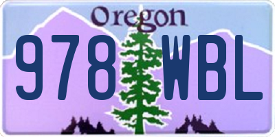 OR license plate 978WBL