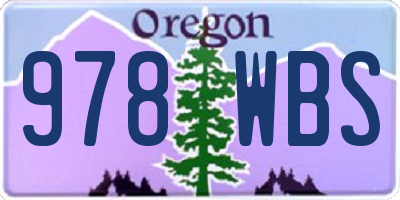 OR license plate 978WBS