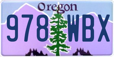 OR license plate 978WBX