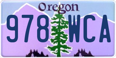 OR license plate 978WCA