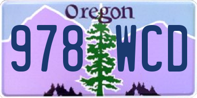 OR license plate 978WCD