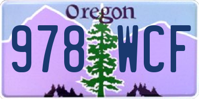 OR license plate 978WCF