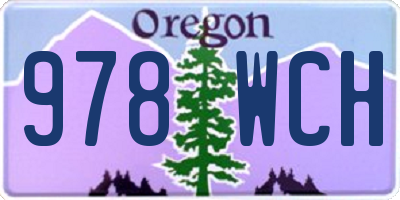 OR license plate 978WCH
