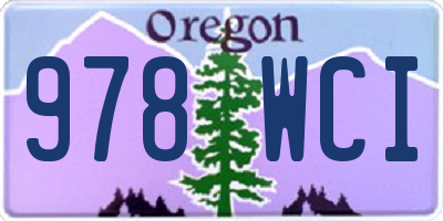 OR license plate 978WCI