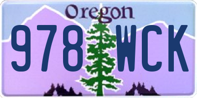 OR license plate 978WCK