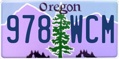 OR license plate 978WCM