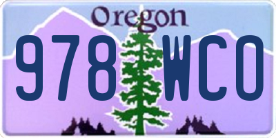 OR license plate 978WCO