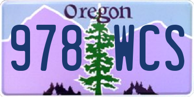 OR license plate 978WCS