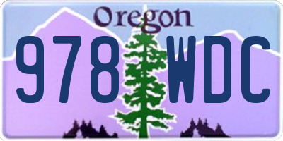 OR license plate 978WDC