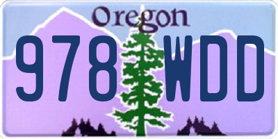 OR license plate 978WDD