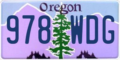 OR license plate 978WDG