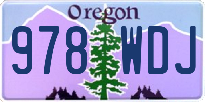 OR license plate 978WDJ