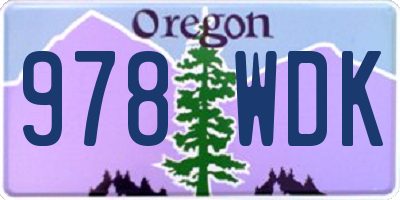 OR license plate 978WDK
