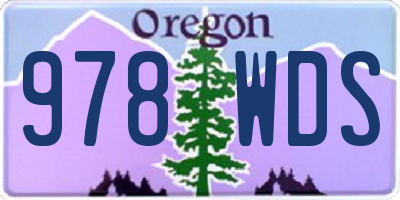 OR license plate 978WDS