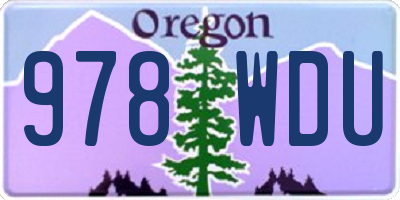 OR license plate 978WDU