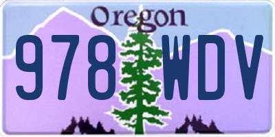 OR license plate 978WDV