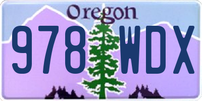 OR license plate 978WDX