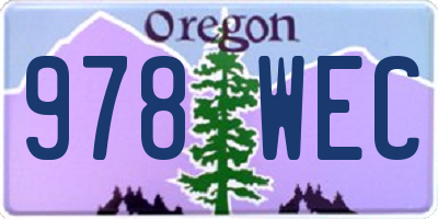 OR license plate 978WEC