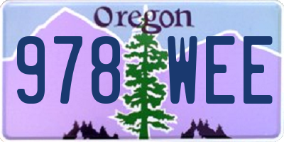 OR license plate 978WEE