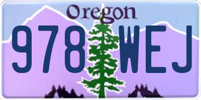 OR license plate 978WEJ