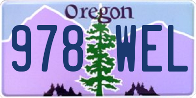 OR license plate 978WEL