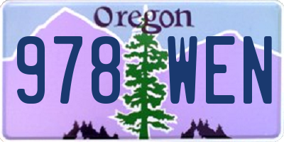 OR license plate 978WEN