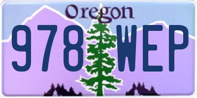 OR license plate 978WEP