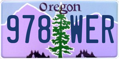 OR license plate 978WER