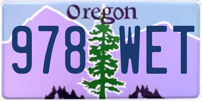 OR license plate 978WET