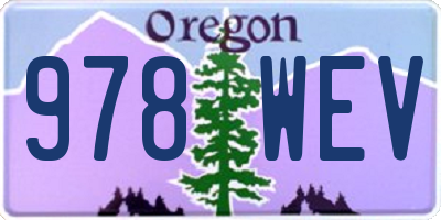 OR license plate 978WEV