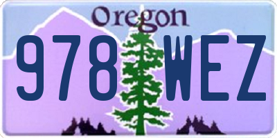 OR license plate 978WEZ