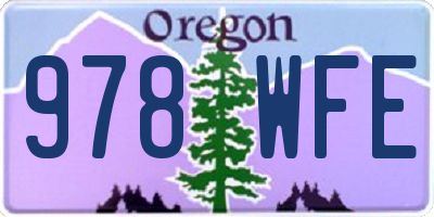OR license plate 978WFE