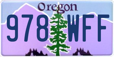 OR license plate 978WFF