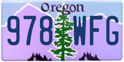 OR license plate 978WFG
